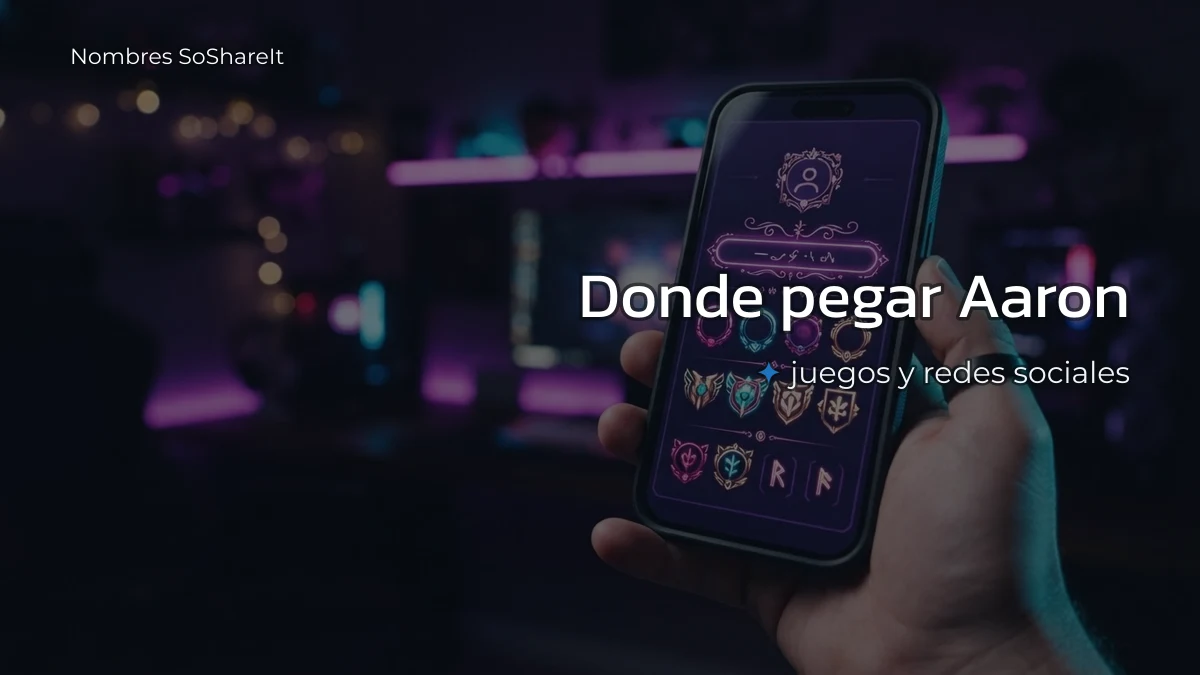 Dónde pegar el nombre Aarón decorado