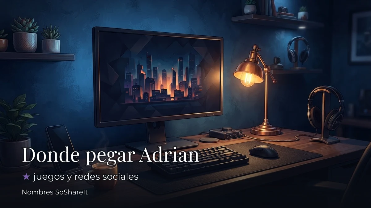 Dónde pegar el nombre Adrián decorado