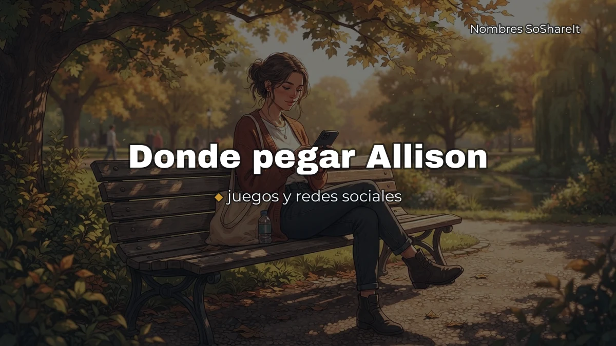 Dónde pegar el nombre Allison decorado