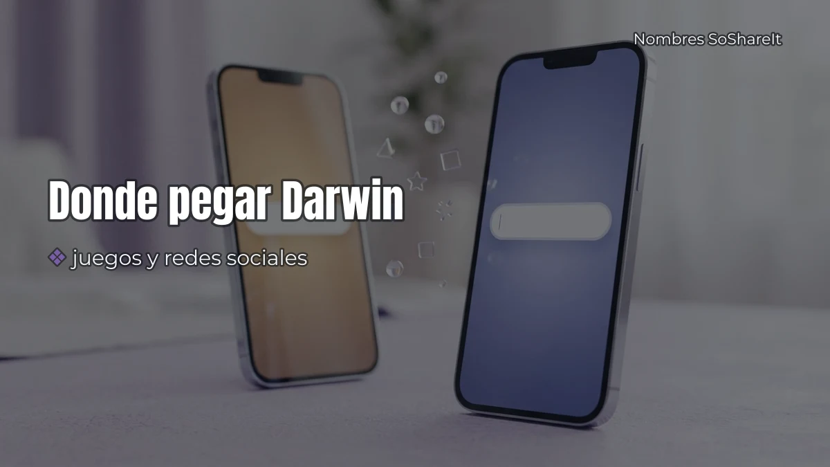 Dónde pegar el nombre Darwin decorado