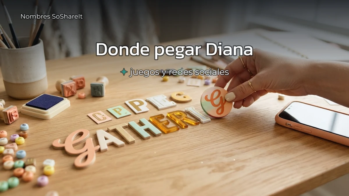 Dónde pegar el nombre Diana decorado