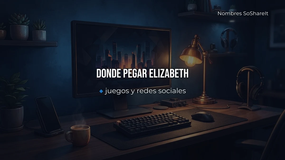 Dónde pegar el nombre Elizabeth decorado