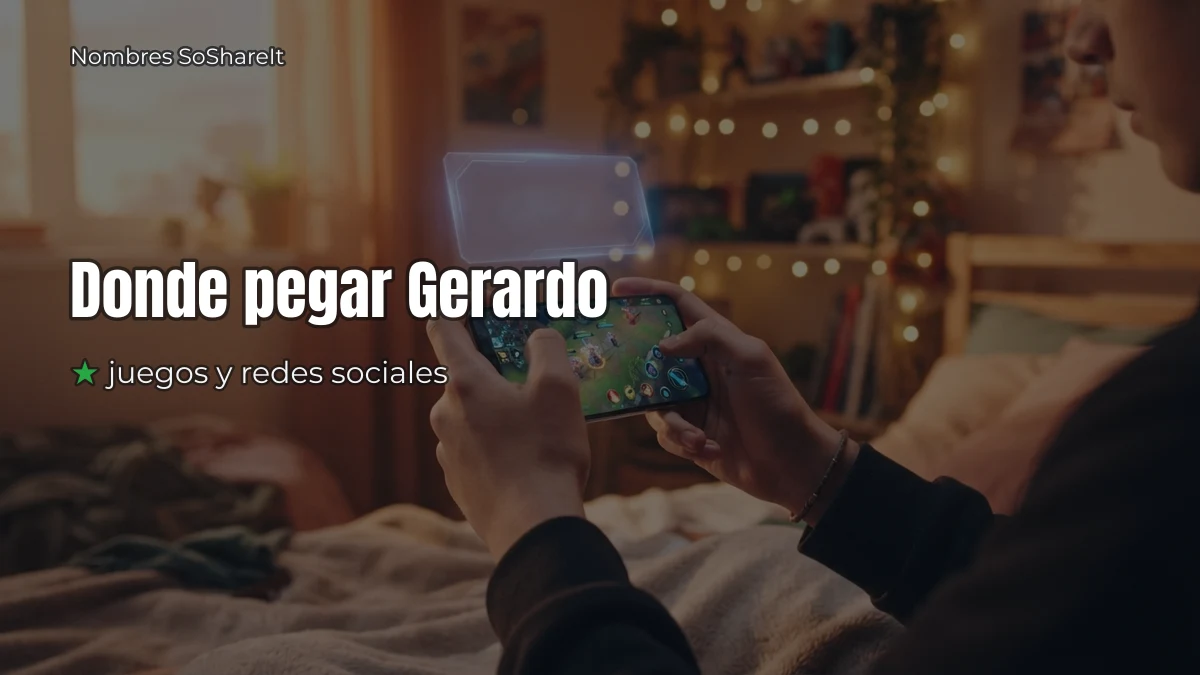 Dónde pegar el nombre Gerardo decorado