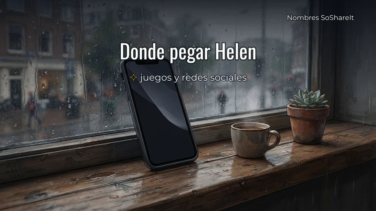 Dónde pegar el nombre Helen decorado