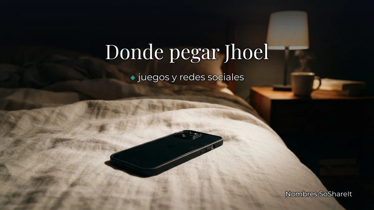 Dónde pegar el nombre Jhoel decorado