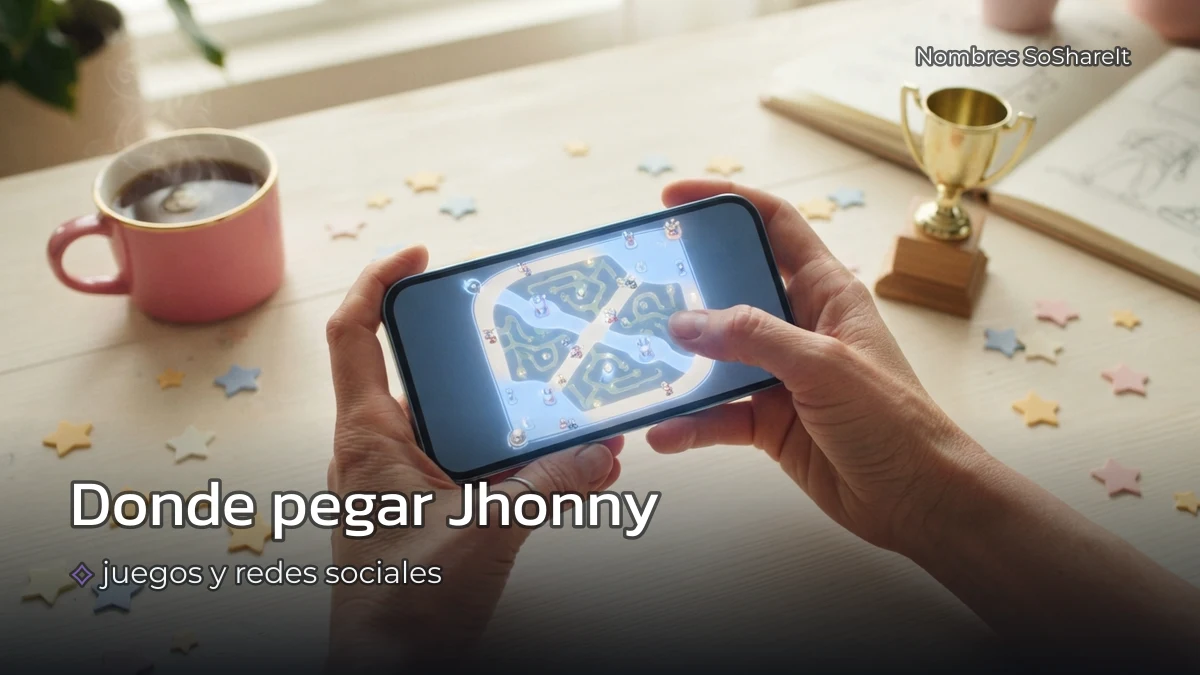 Dónde pegar el nombre Jhonny decorado