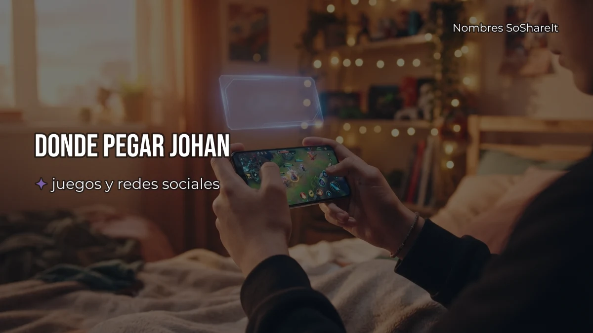 Dónde pegar el nombre Johan decorado