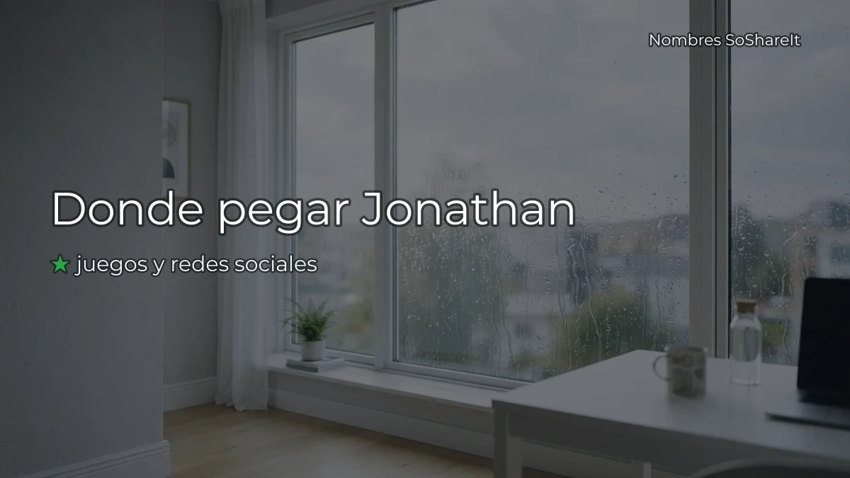 Dónde pegar el nombre Jonathan decorado