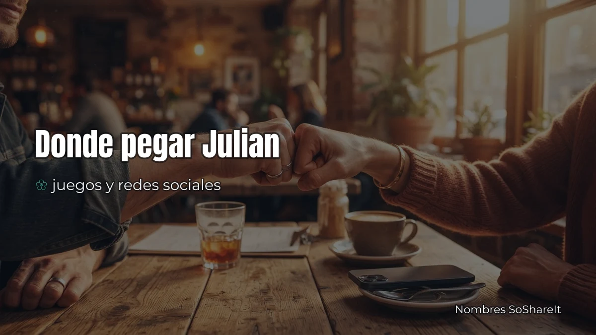 Dónde pegar el nombre Julián decorado