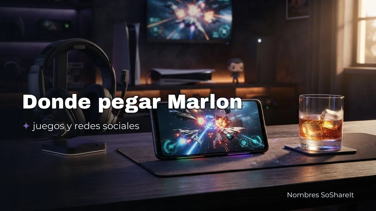 Dónde pegar el nombre Marlon decorado