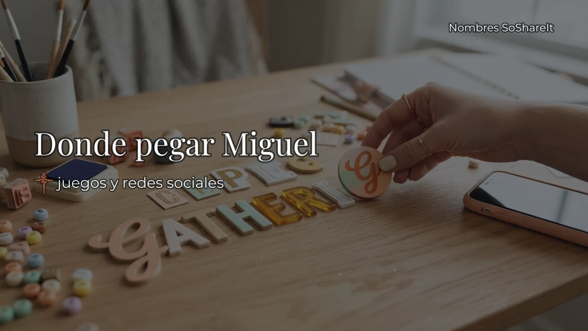 Dónde pegar el nombre Miguel decorado