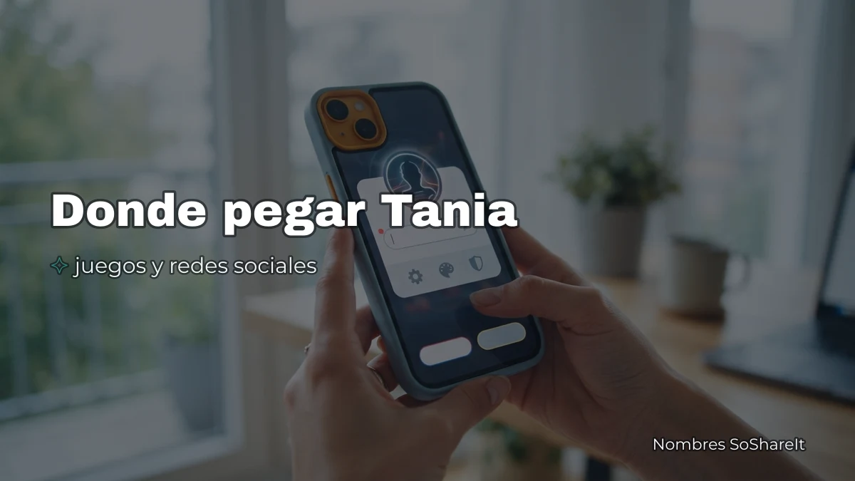 Dónde pegar el nombre Tania decorado