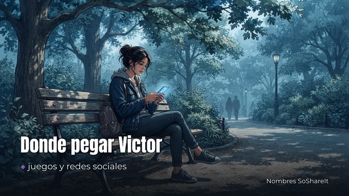 Dónde pegar el nombre Víctor decorado